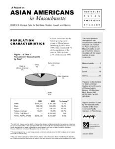 Report Cover: Massachusetts Profile: Asian American Census 2000 Data